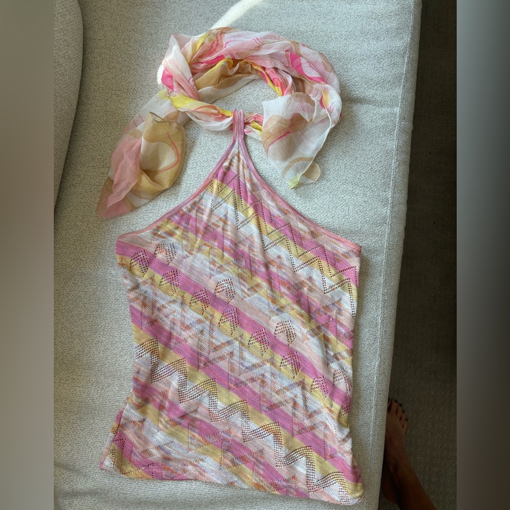 Missoni knit halter top